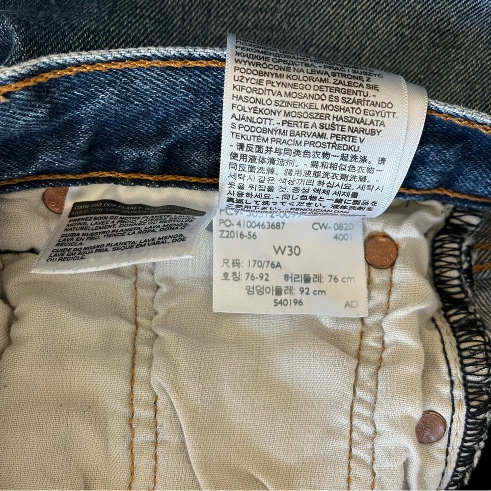 Levi’s 501 Jean Denim Shorts Bermuda Knee Length Jort Boyfriend Size 30 Vintage - Picture 5 of 7